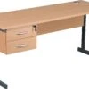 NEXT DAY Karbon K1 Compact Rectangular Cantilever Office Desks With Single Fixed Pedestal
