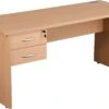 NEXT DAY Karbon K2 Compact Rectangular Panel End Office Desks With Single Fixed Pedestal