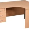 Karbon K2 Ergonomic Panel End Office Desks With Fixed Pedestal