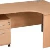 Karbon K2 Ergonomic Panel End Office Desks With Low Mobile Pedestal