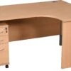Karbon K2 Ergonomic Panel End Office Desks With Narrow Under Desk Pedestal
