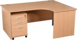 Karbon K2 Ergonomic Panel End Office Desks With Tall Under Desk Pedestal