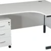 Karbon K3 Ergonomic Deluxe Cantilever Desk With Low Mobile Pedestal