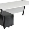 Karbon K6 A-Frame Rectangular Desks With Metal Low Mobile Pedestal