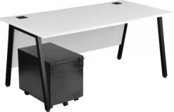 Karbon K6 A-Frame Rectangular Desks With Metal Low Mobile Pedestal