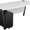 Karbon K6 A-Frame Rectangular Desks With Slimline 3 Drawer Metal Mobile Pedestal