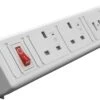 Desktop Power Module With 2 Power Sockets 2 USB A Fast Charge Sockets And 2 CAT6 Data Sockets