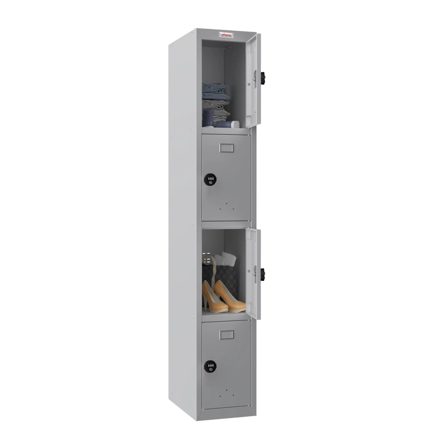 Phoenix PL Series Personal Lockers - 4 Door 1 Column With Combination Lock 1 Phoenix PL Series Personal Lockers - 4 Door 1 Column With Combination Lock