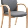 Lincoln Wooden Frame Vinyl Stacking Chair With Arms